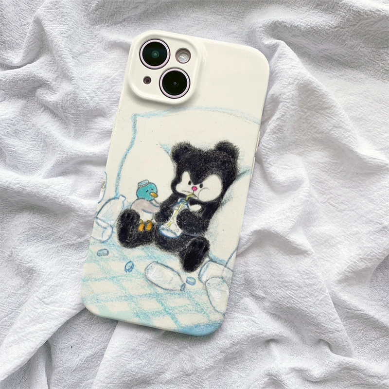 可爱企鹅小熊iphone16手机壳15苹果14小米13华为12适用oppovivo女