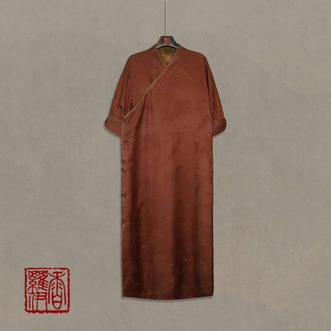 香罗伊【红嶂辞】传统复古版中式提花长袍
