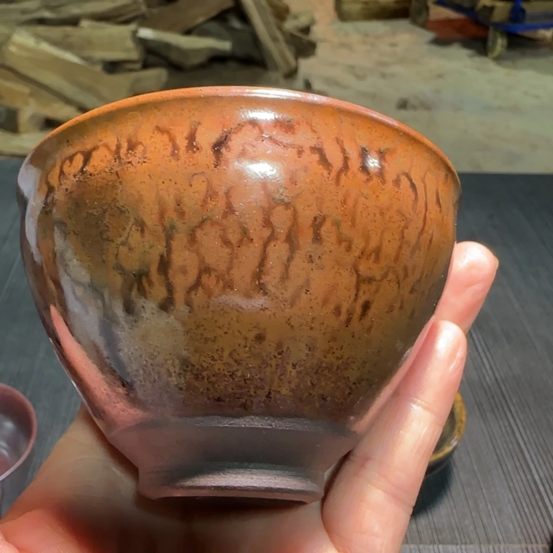 柴烧建盏茶盏茶杯58