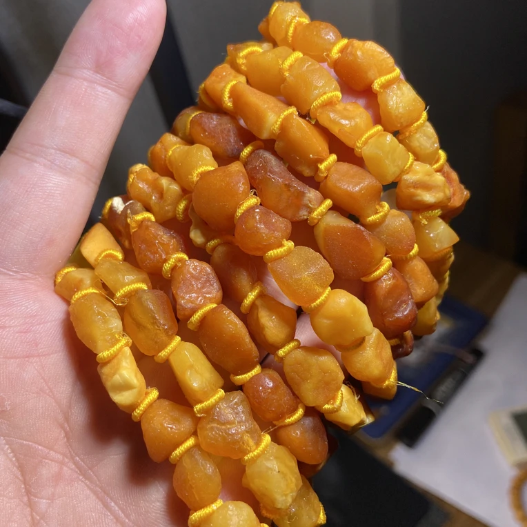 女士白花蜜蜡海飘原石手串福利款(8.5/10g)