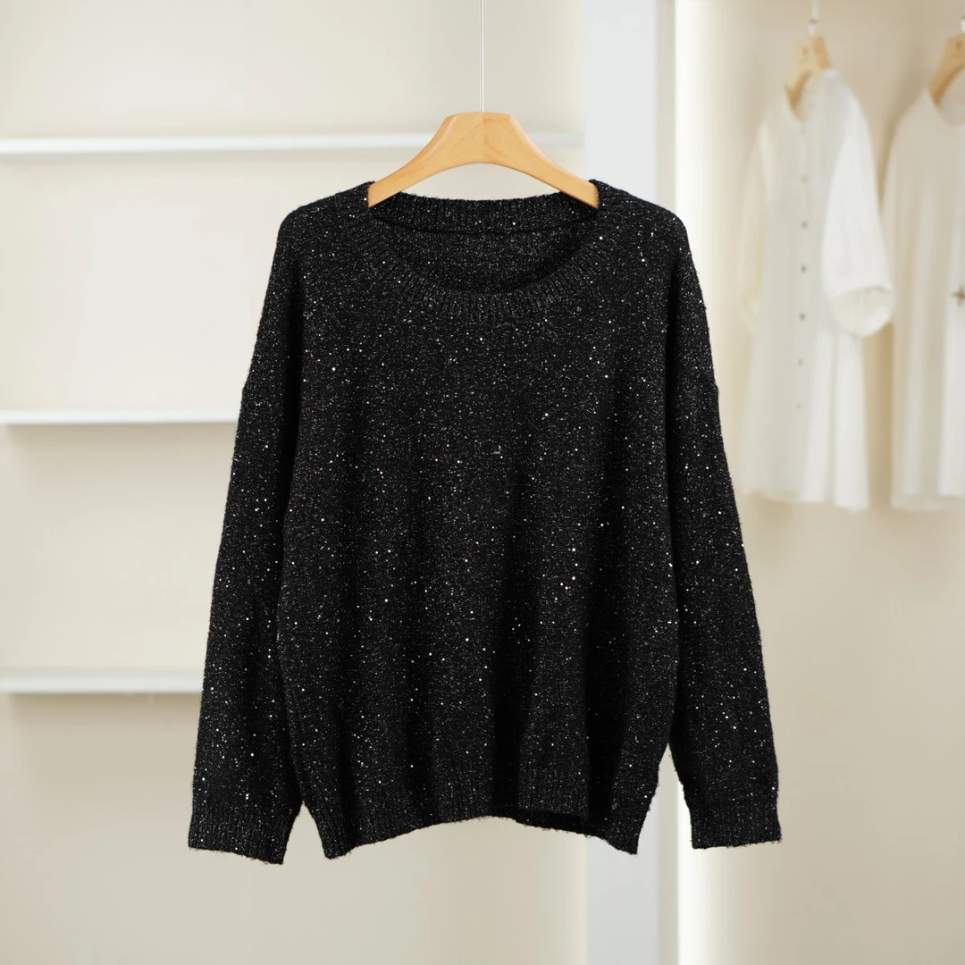 麦迪尚品【MY】5120617 秋季时尚针织毛衣高级亮片女上衣