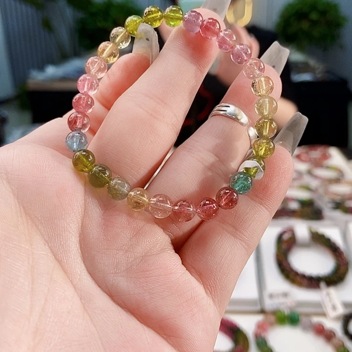 碧玺手链未镶嵌G2460-1单圈颜色微差发1