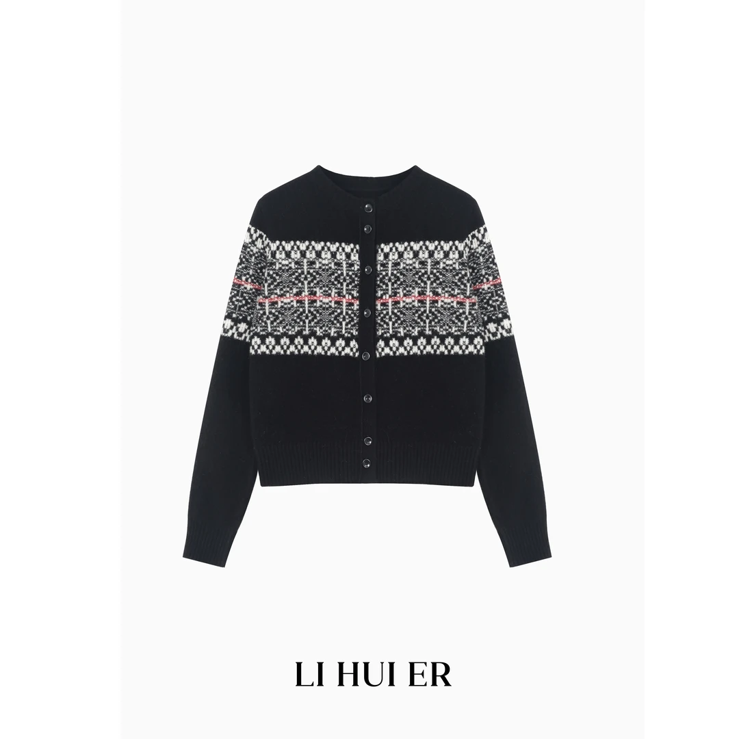 Li Hui Er 【伦敦街】2024冬季时尚感百搭设计师款针织衫上衣89552