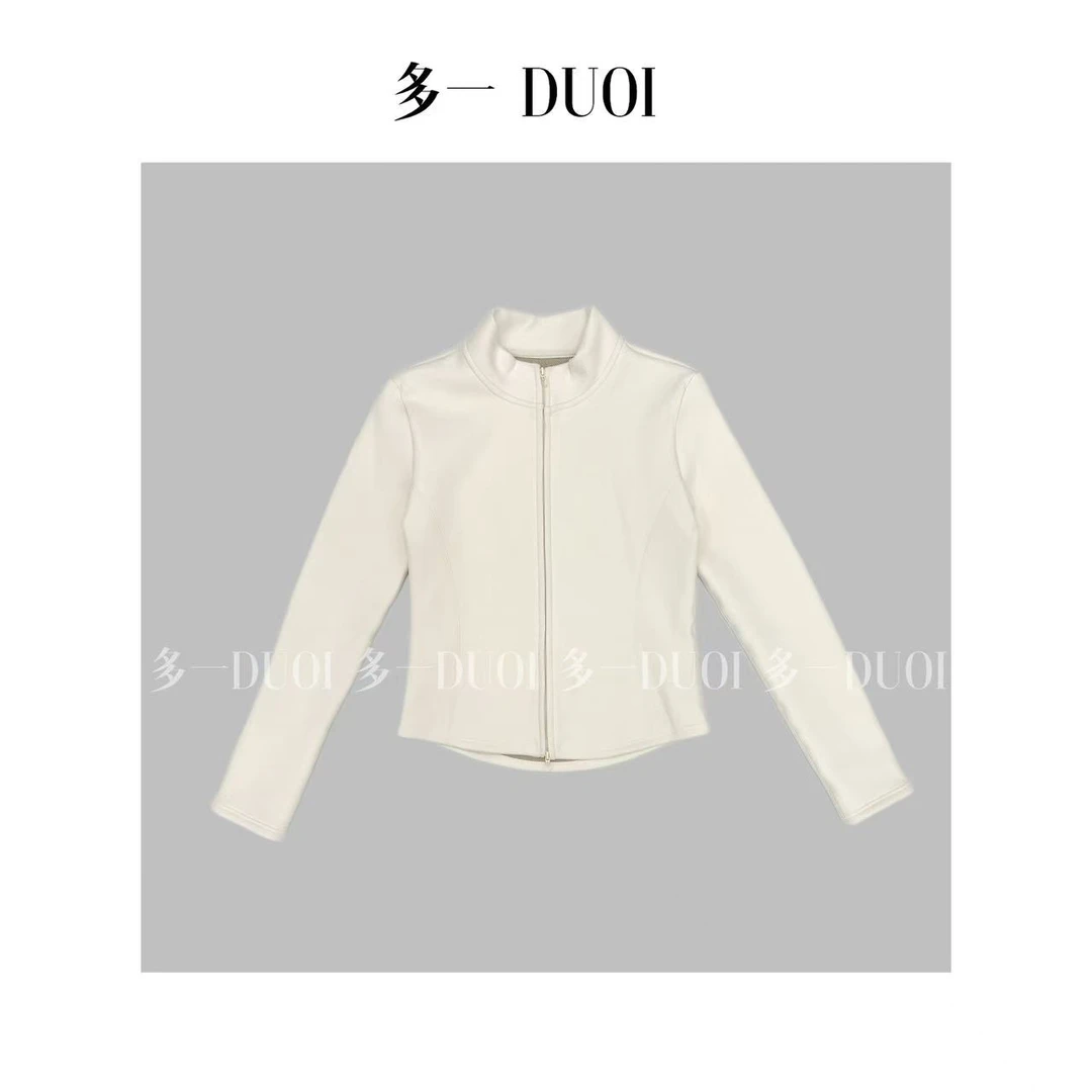 多一“视觉”2025冬季新款立领收腰休闲百搭磨毛厚款石墨烯纯色外套