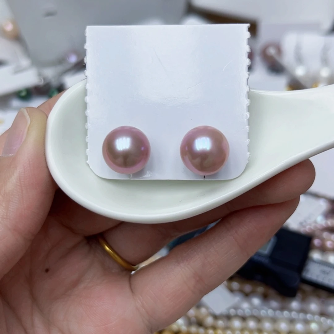 淡水珍珠耳饰银S925镶嵌