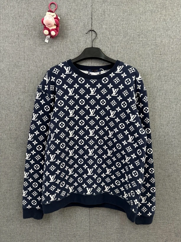 99新 LouisVuitton/路易威登 xl码/蓝色提花圆领卫衣/r206/9100