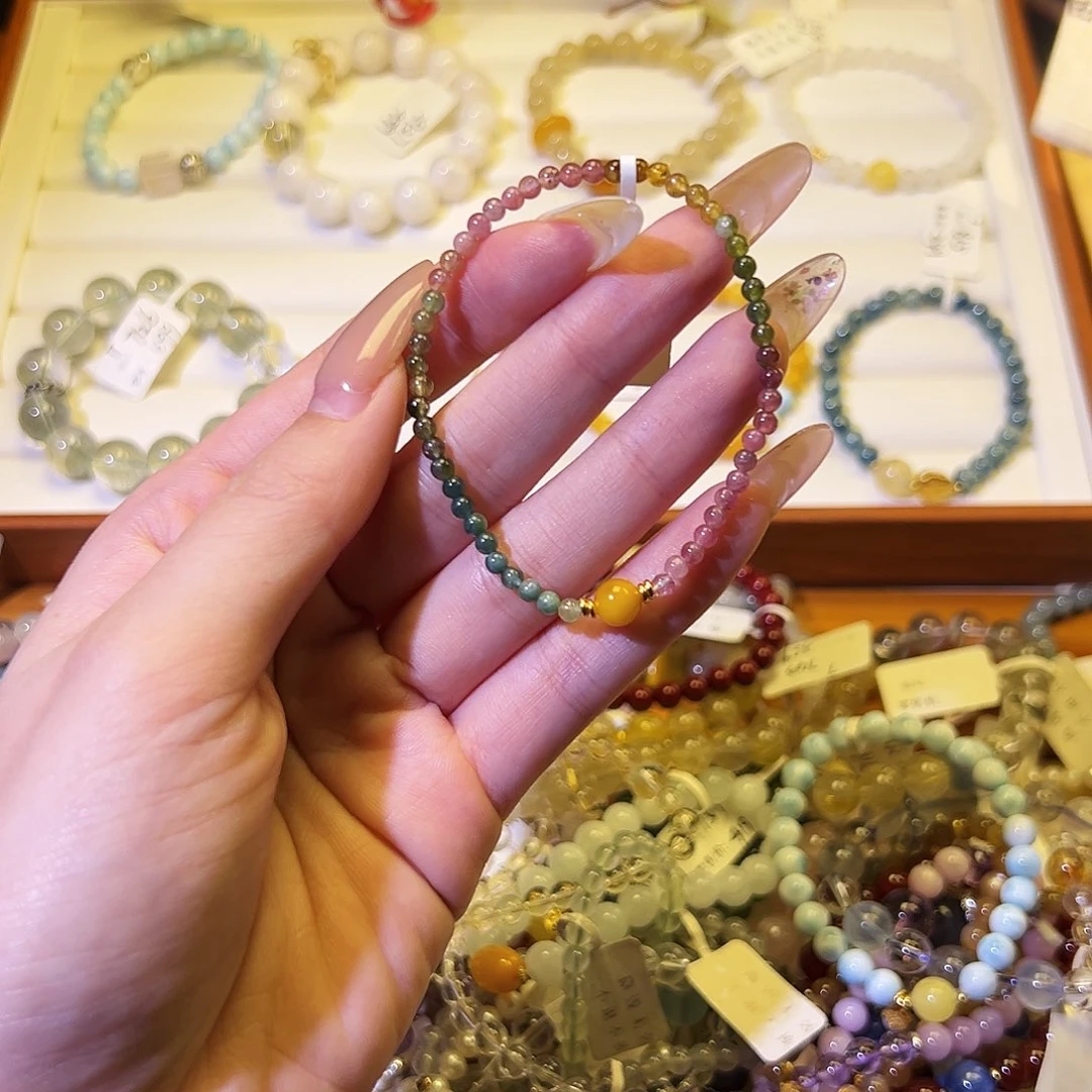 烟晶手链银S925镶嵌T碧玺1341