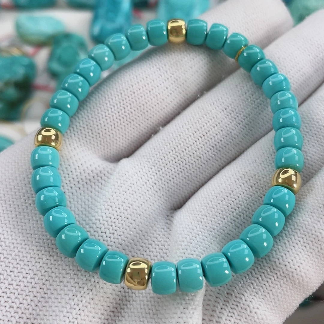 绿松石颈饰18K金镶嵌