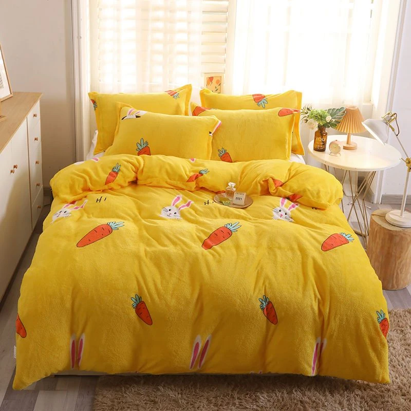 网红萝卜牛奶绒大被套法兰