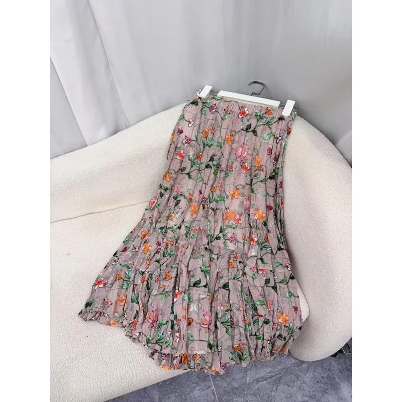 GK323粉色高腰显瘦半身裙