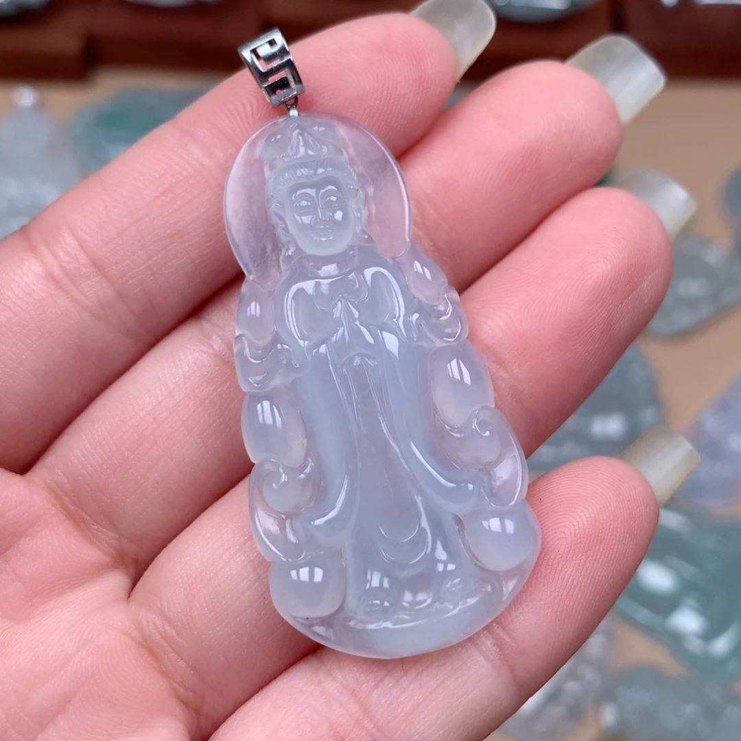 翡翠18K金镶嵌颈饰缅甸翡翠