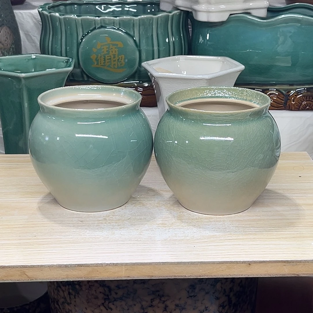 陶瓷绿植多肉微瑕花盆口径11*12打孔