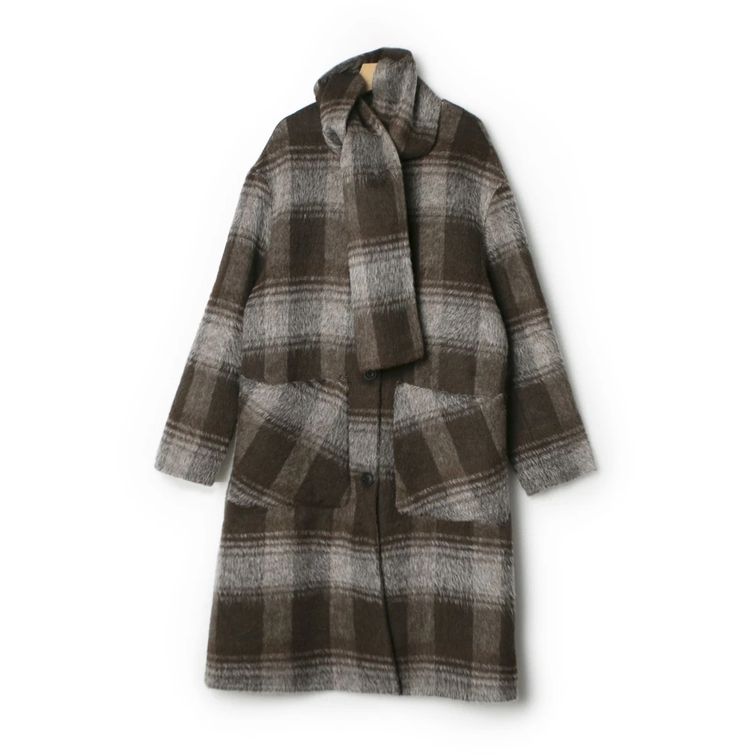 ROSS KANE格子秋冬简约时尚双面穿毛呢大衣DY2500