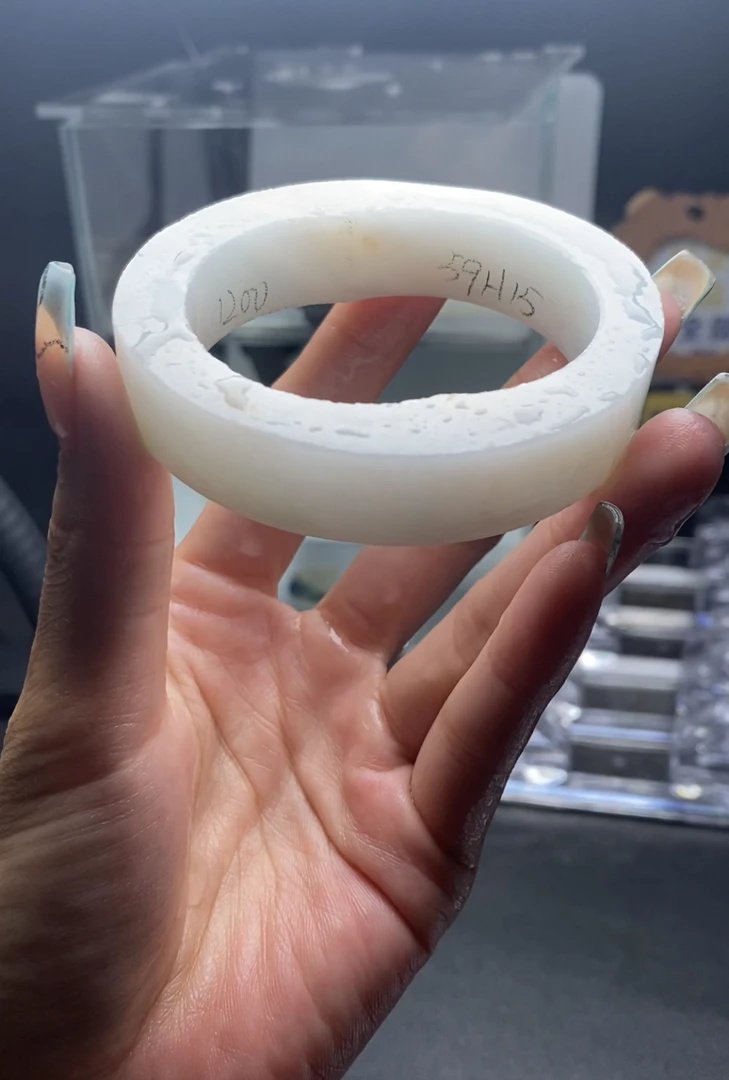【迪家珠宝】毛胚定制翡翠 白胶洒金（定制不退不换）