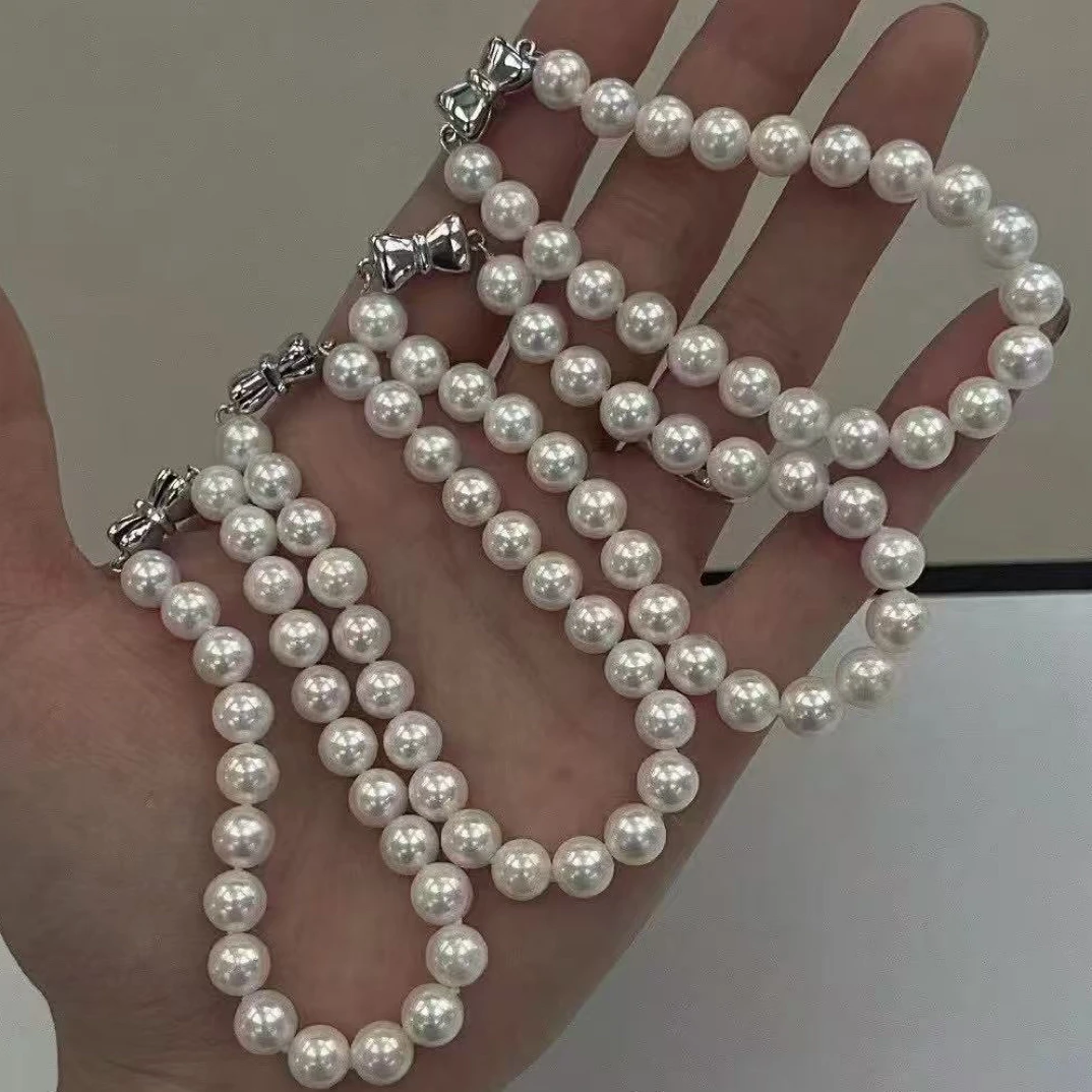 （小马哥推荐）8mm左右 淡水无核微瑕珍珠手链S925银磁吸扣 发一条