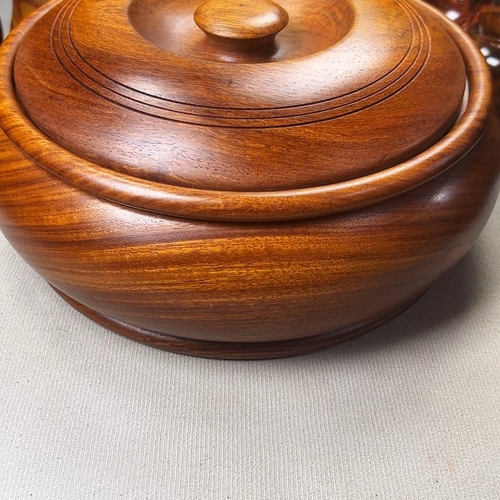 木质原*芳缅甸花梨木大罐子一个