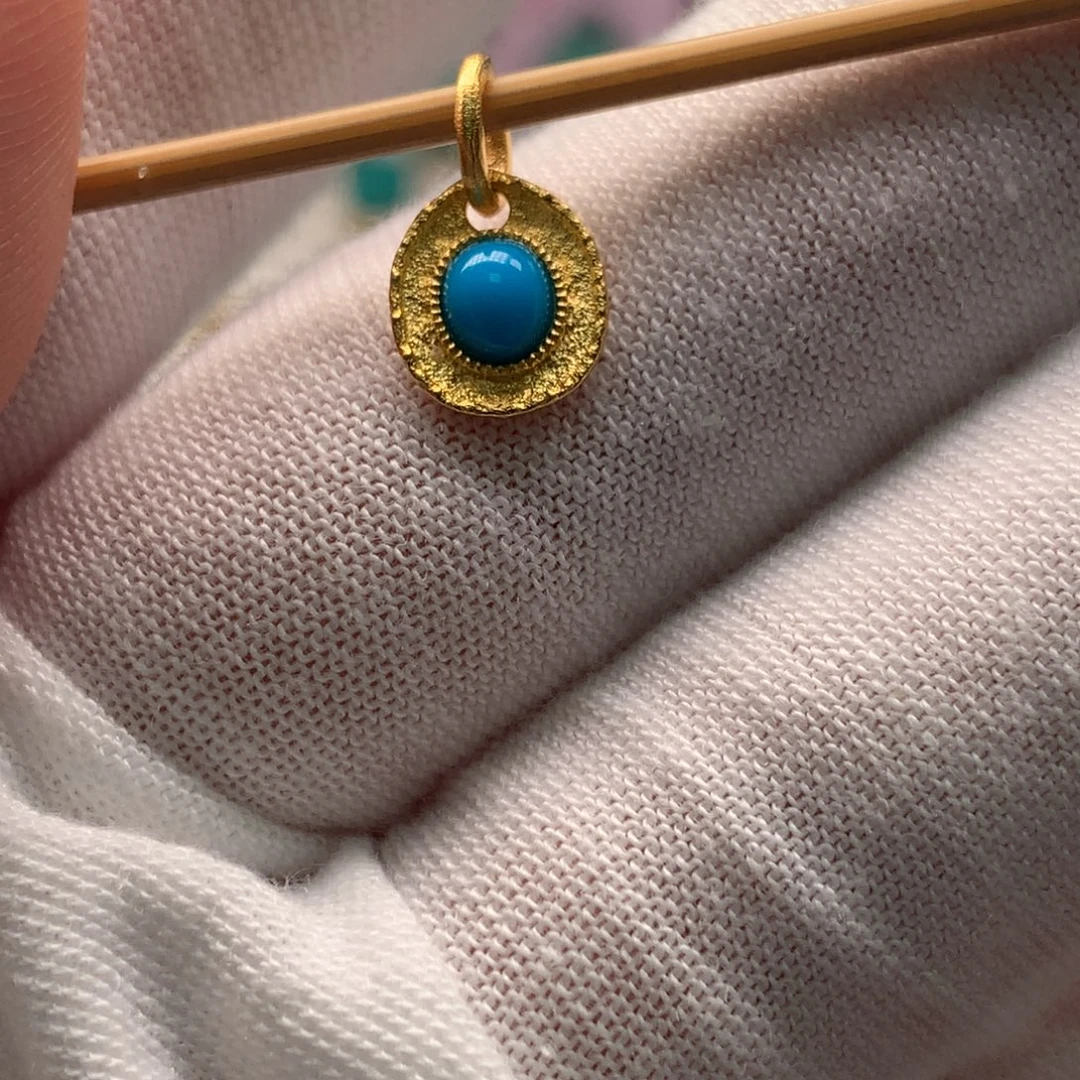 绿松石18K金镶嵌配饰