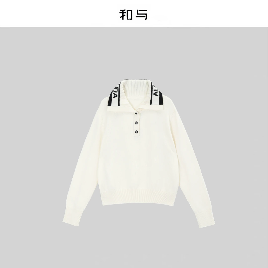 和与｜山羊绒羊毛混纺披肩翻领针织衫H53LD602L