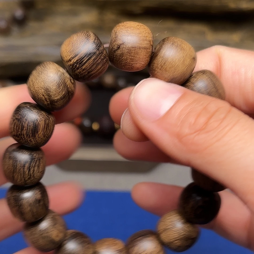 沉香手串越南芽庄白棋楠瘤疤13×14
