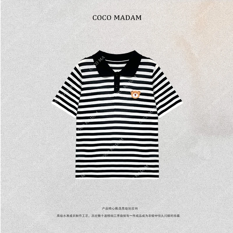 NIUNIU ·T-817 夏季新款条纹翻领T恤