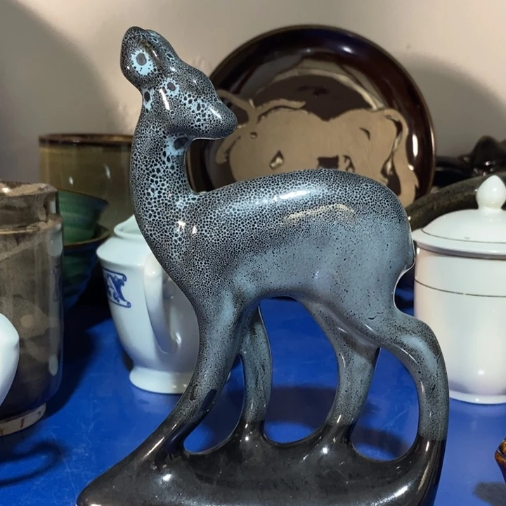 瓷片七厂窑变回头鹿