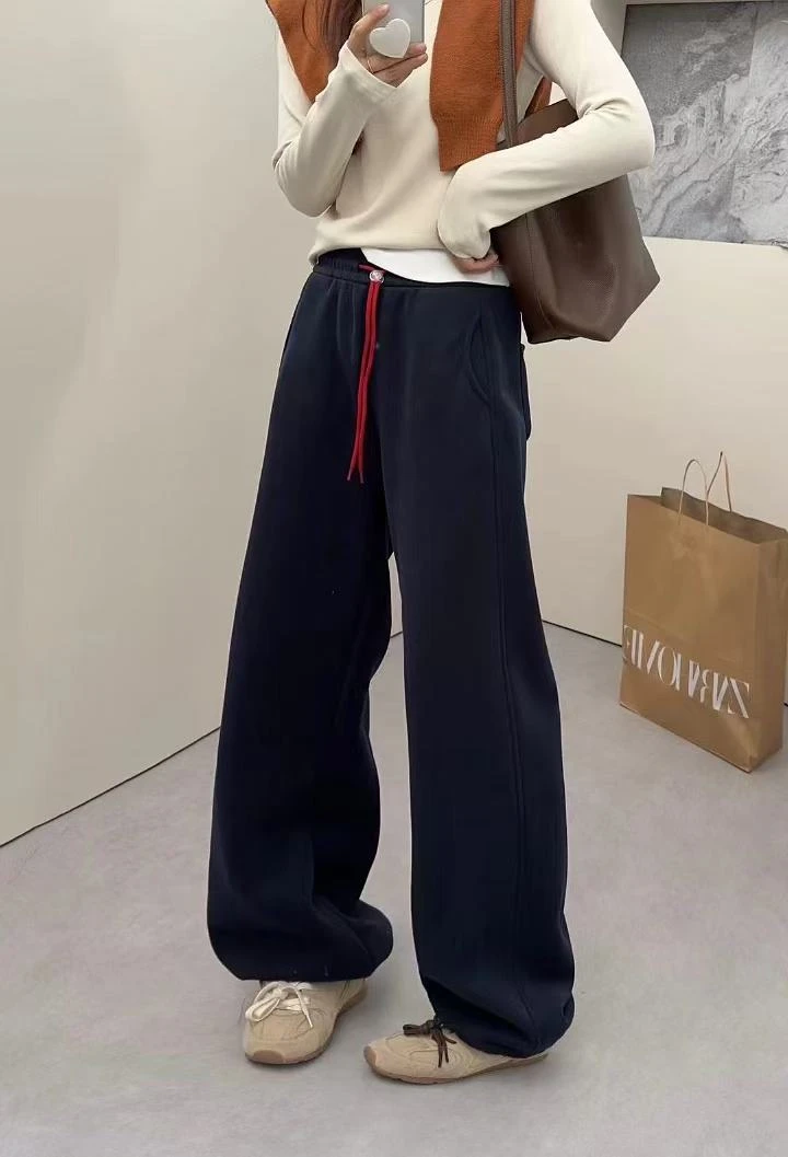 休闲宽松加绒裤子
