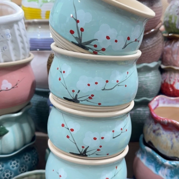 凑9米包邮，有孔，陶瓷花盆