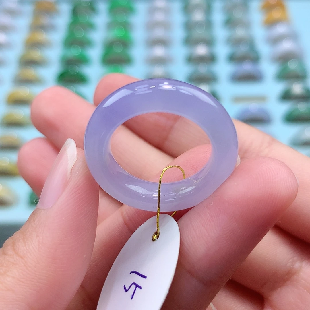 未镶嵌戒指翡翠娃*音纯天然缅甸a货15圈