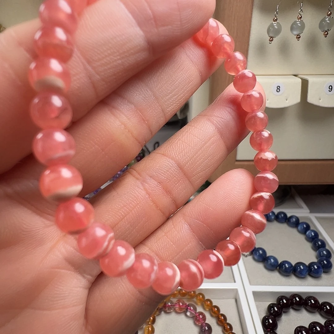 菱锰矿（红纹石）未镶嵌手绳