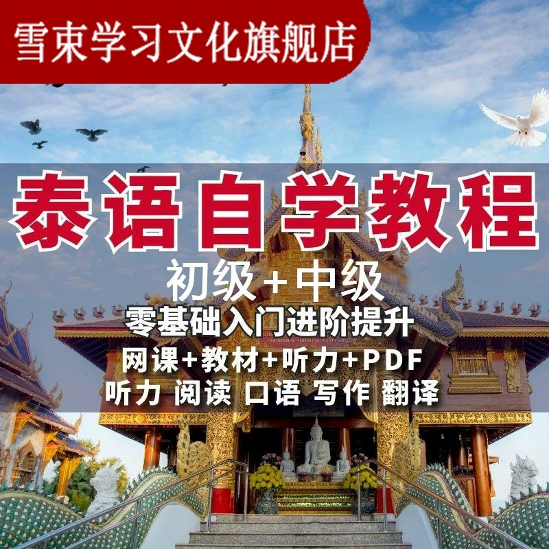 泰语零基础入门自学教材视频基础教程学习口语课程电子版高级