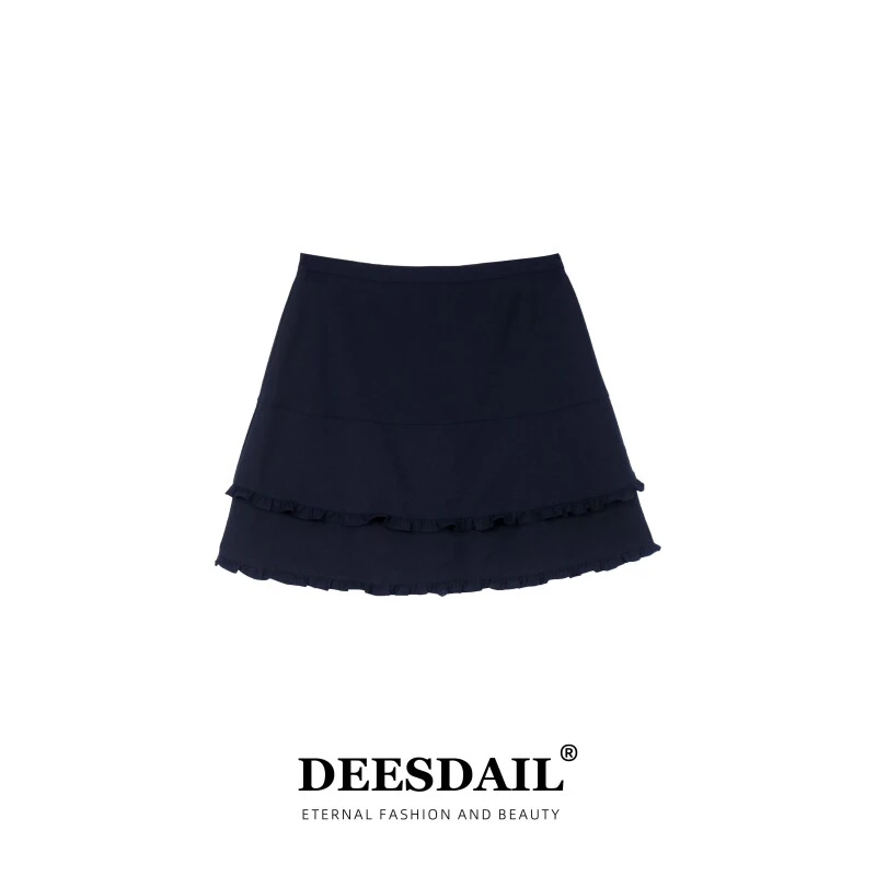 【301】DEESDAIL设计师气质波浪边短裙显瘦裙子女装Q044