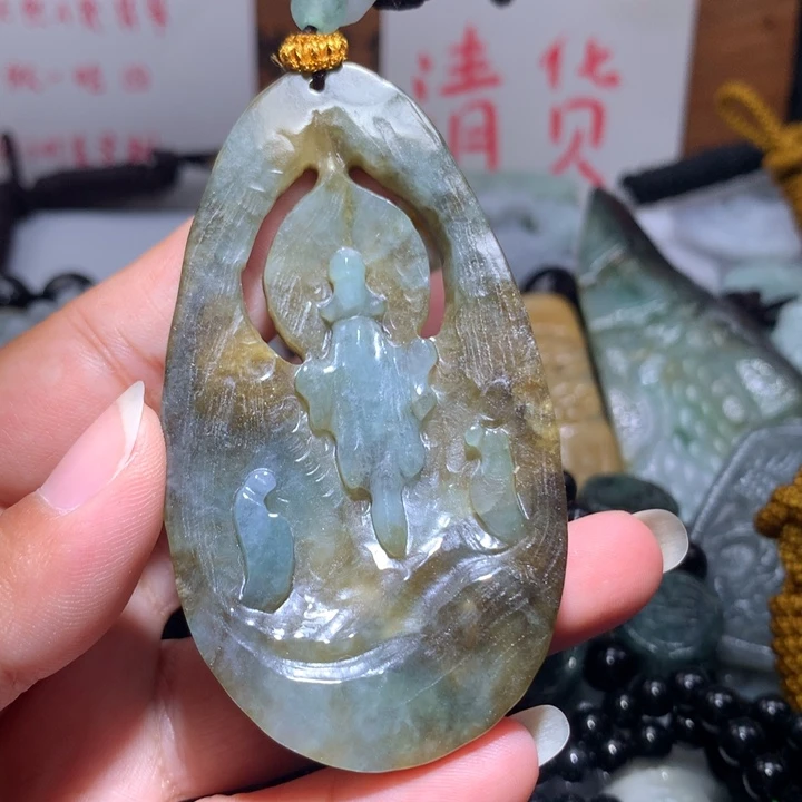 颈饰未镶嵌翡翠保真天然A货翡翠