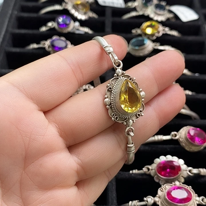 仿水晶吊坠925银?****s晓鱼尼泊尔手工制作
