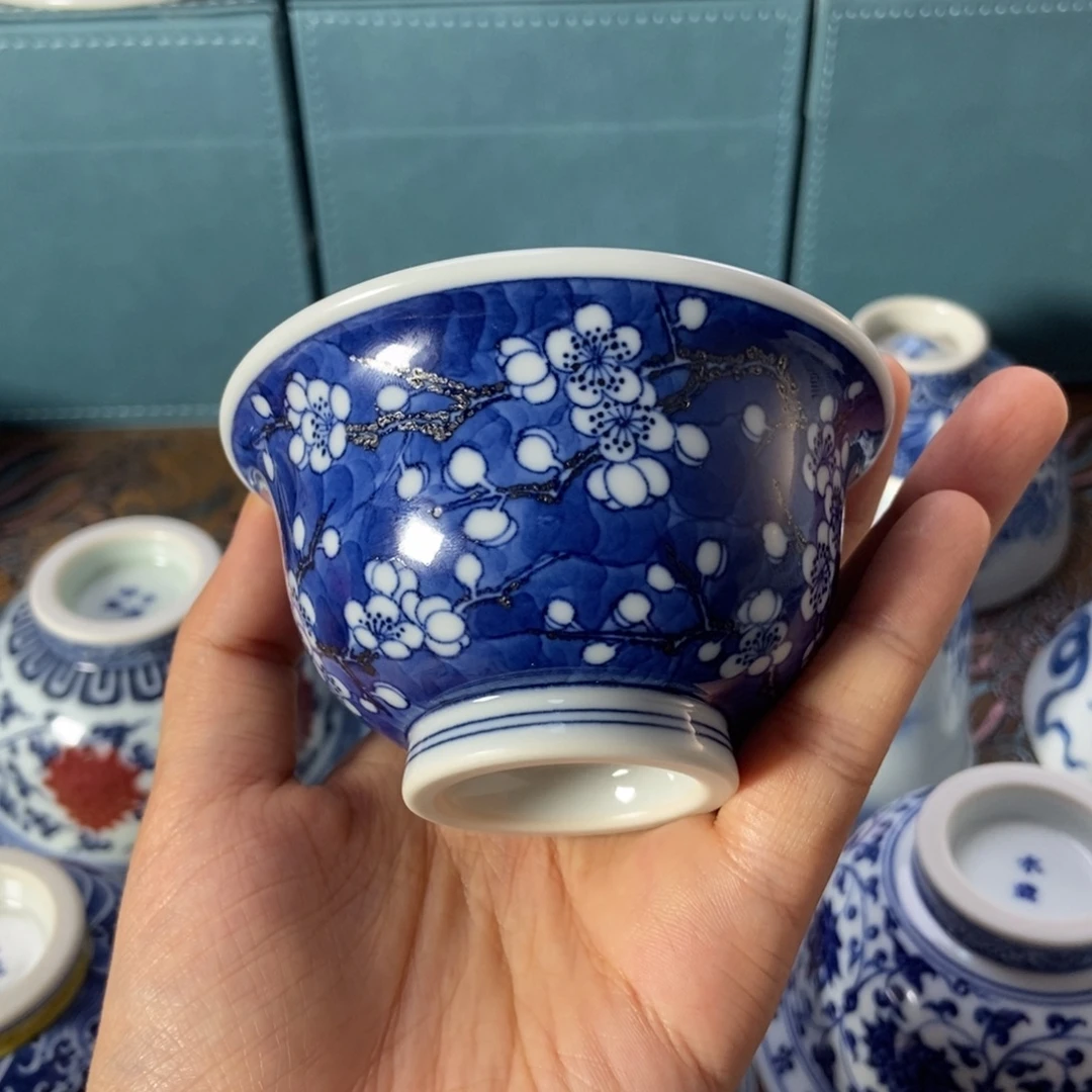 杯水造青花 冰梅压手