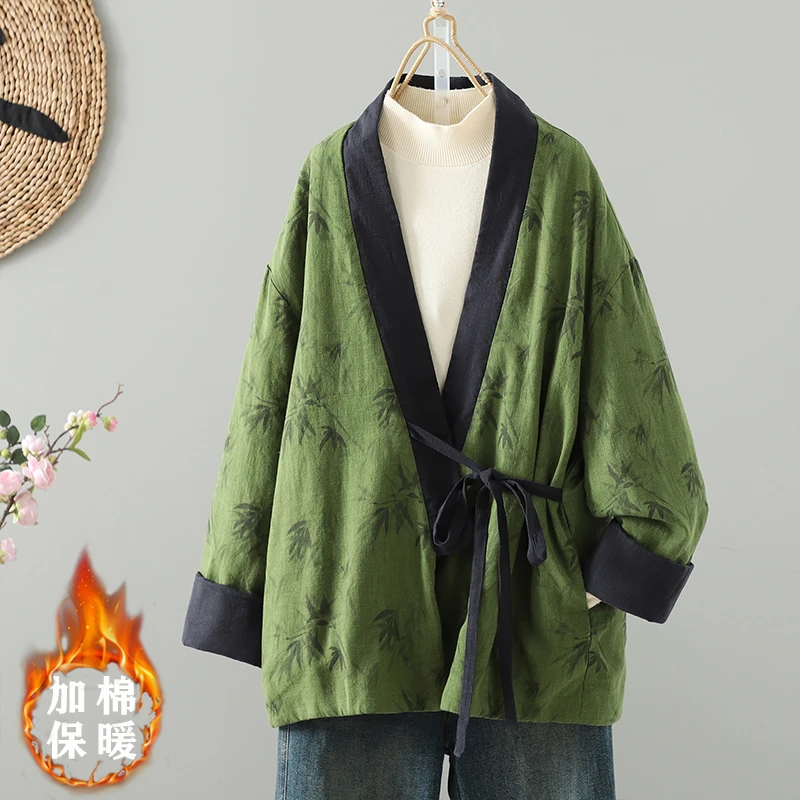 2025秋冬季时尚新款复古洋气通勤百搭手工棉袄中式汉服茶服短外套