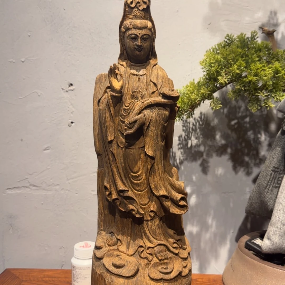 阴沉木沉香木清刀观音作品