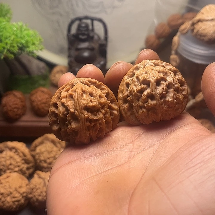 文玩核桃吊坠42白狮子有色差