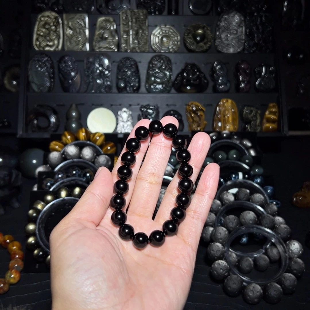 笑***场黑曜岩未镶嵌手链