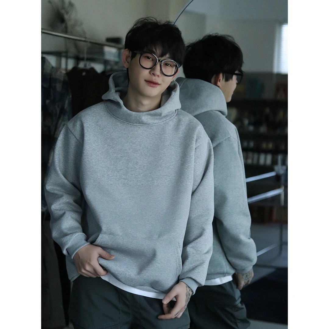 BERRYTREE 重磅400克春秋连帽卫衣日系男女纯色休闲宽松潮流上衣