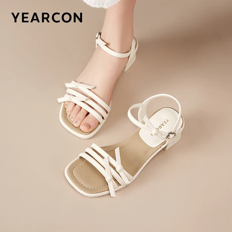 意尔康2025新款露趾休闲风时装凉鞋仙女风时尚舒适平底高跟凉鞋