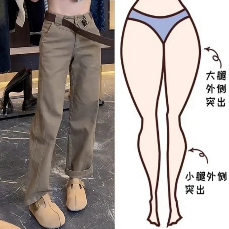 2025年秋季爆款窄版阔腿裤水洗牛仔裤少女风韩版长裤高腰显瘦潮流