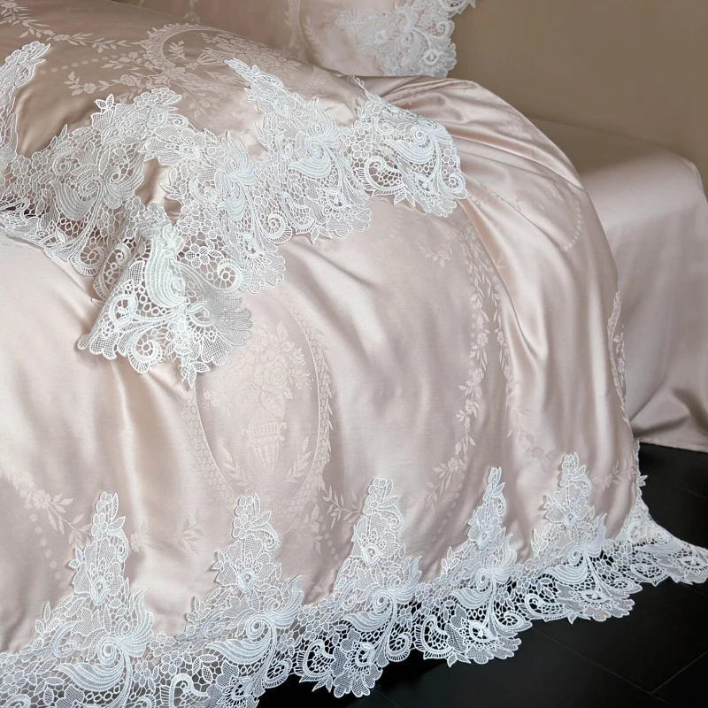 慕逸【莎拉】兰精天丝四件套春夏季双面法式公主风床上用品被套