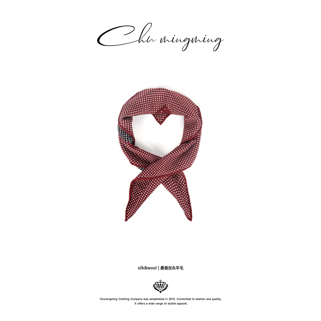 【CHU/2025SSNEW】拼色小波点丝巾SP2539