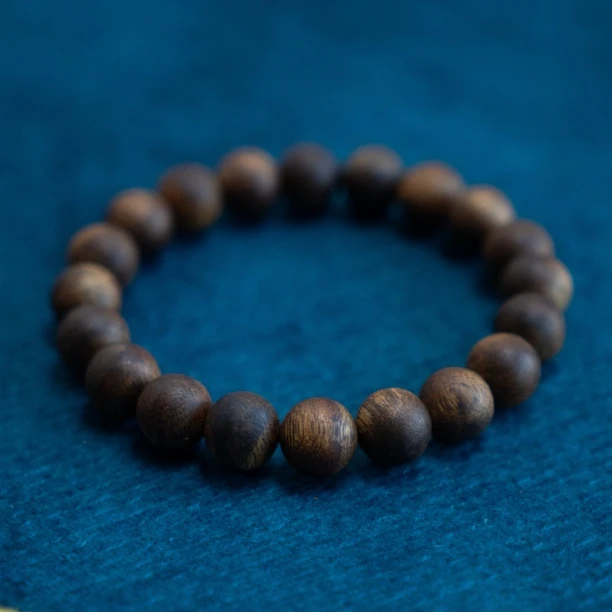 国香名木海南沉香绿棋楠1.0*20颗单圈手串