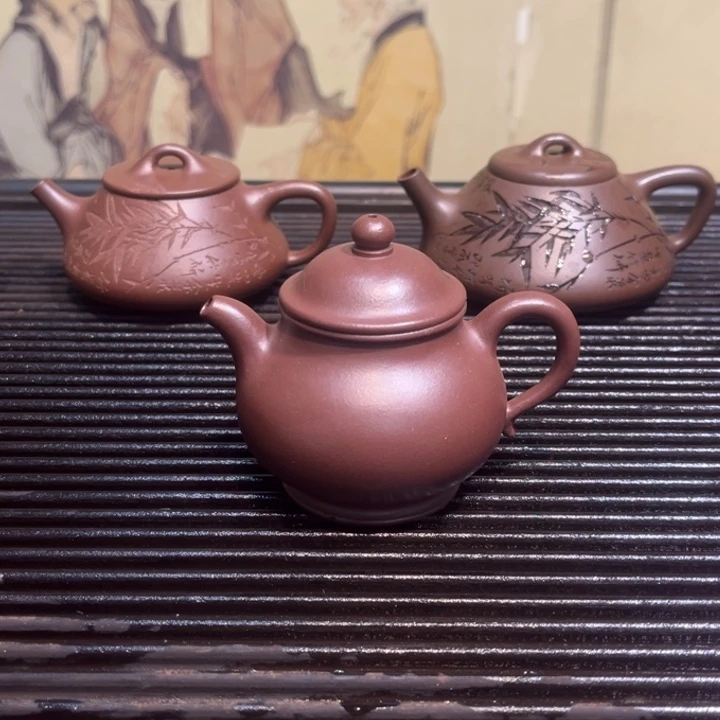 紫砂茶壶潘壶紫泥