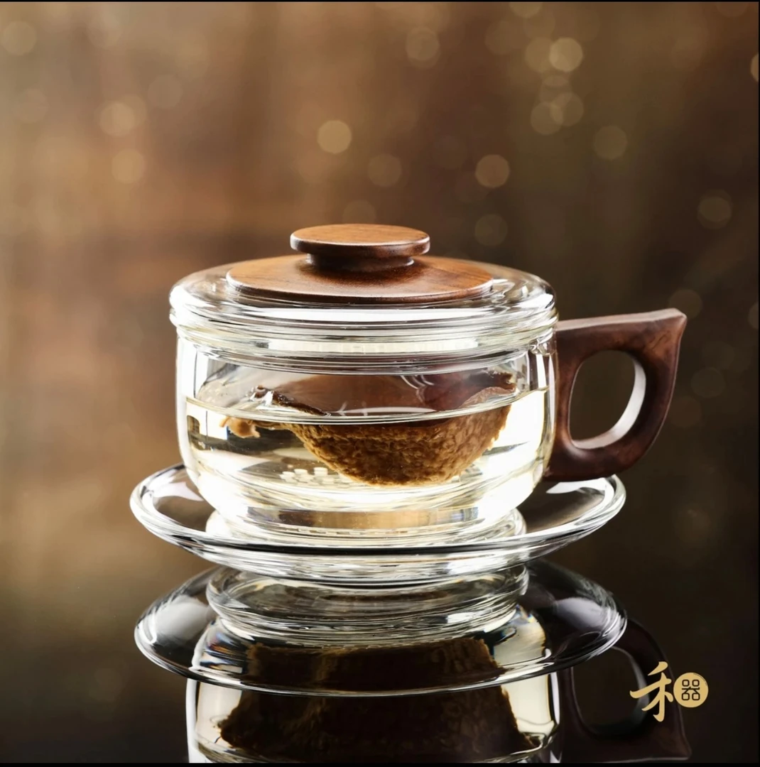 禾器木作·鸿源杯玻璃办公杯个人杯泡茶杯建议180ml 加厚 过滤耐热
