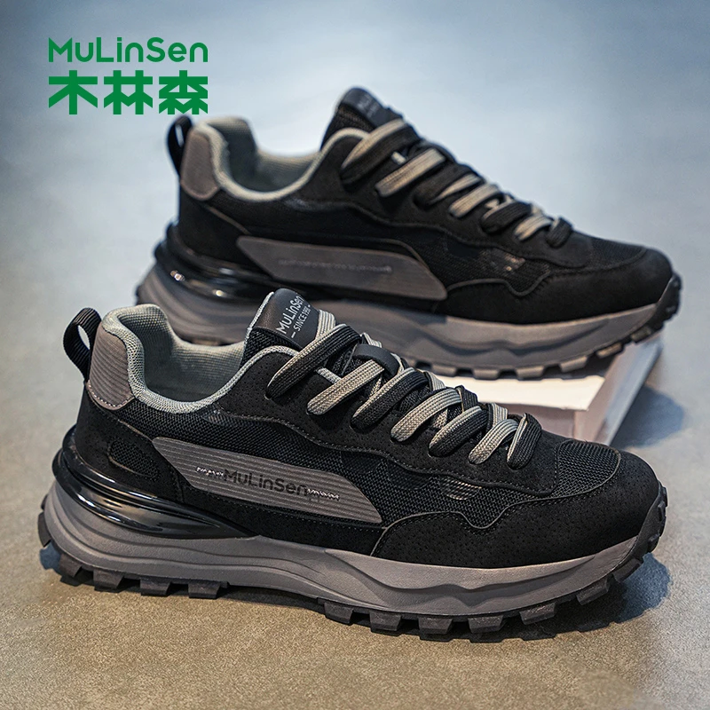 木林森男鞋2025秋季新款男士懒人一脚蹬网红爆款透气休闲鞋阿甘鞋