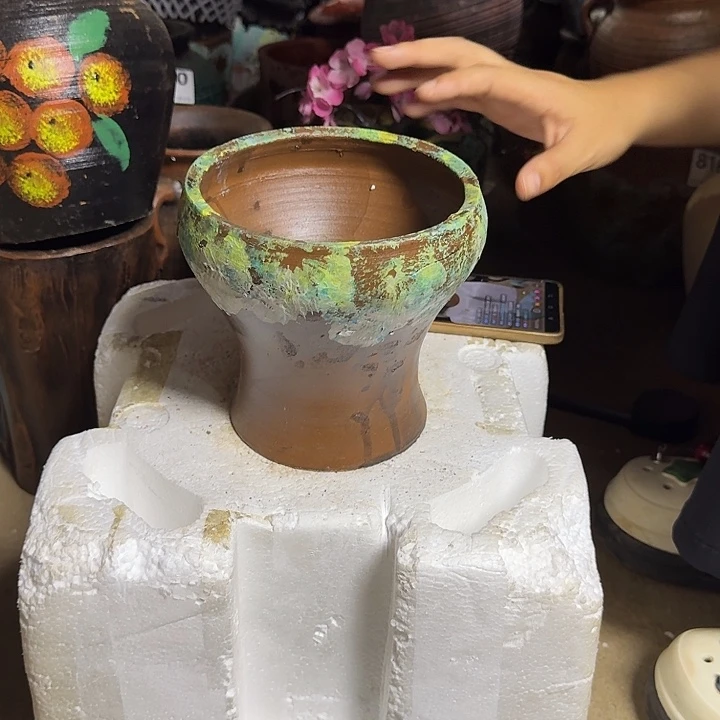 粗陶高度14口径14带孔