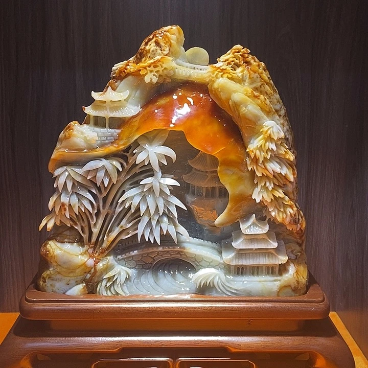 蛇纹石玉（覆膜）合金珠宝奇石