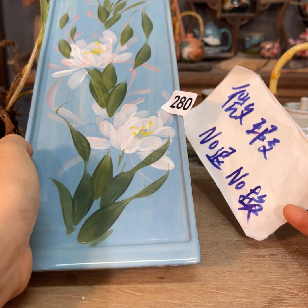 壶素浅陶瓷手工手绘